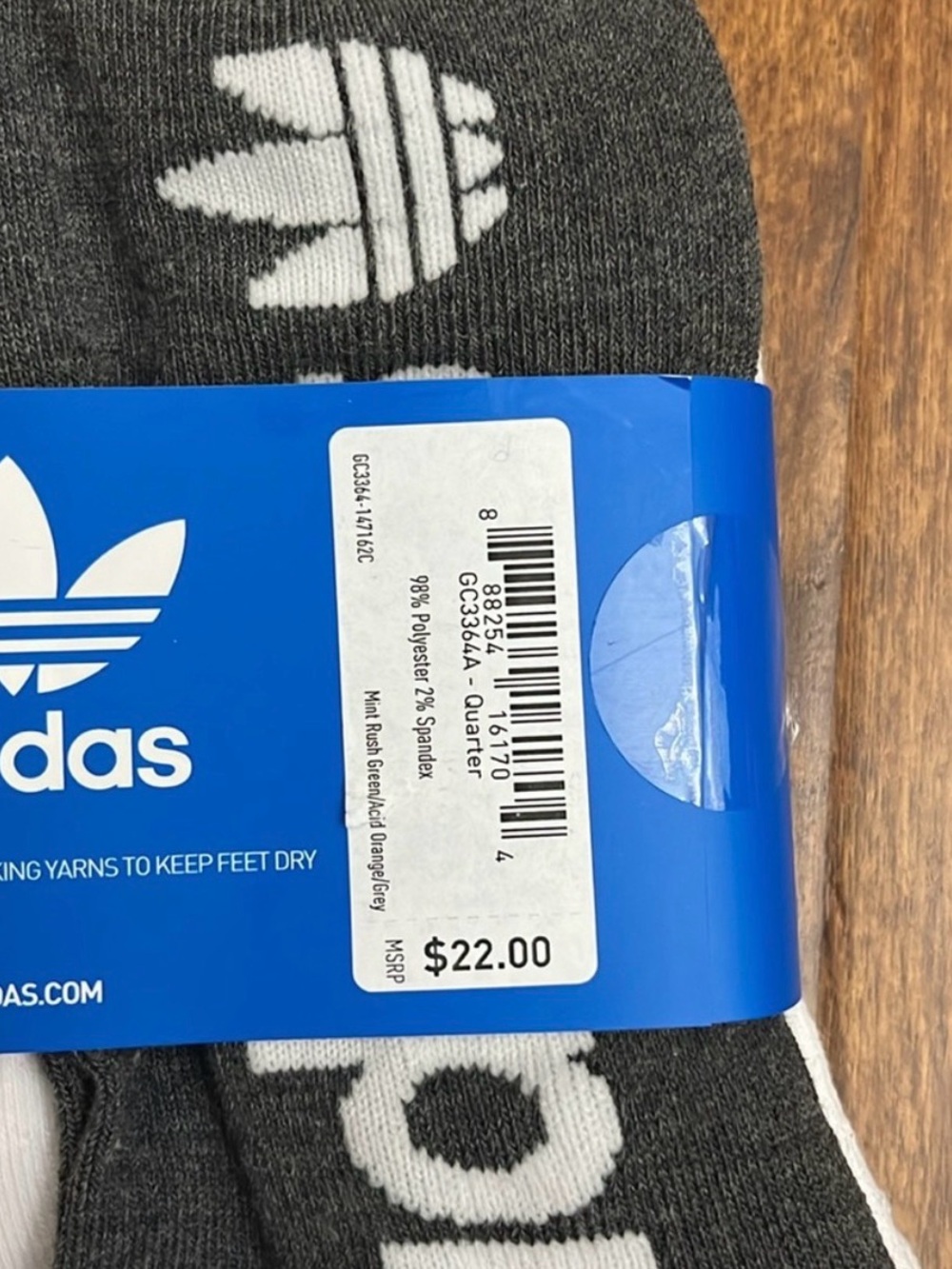 adidas Men’s 6-Pack Quarter Socks - Picture 5 of 7